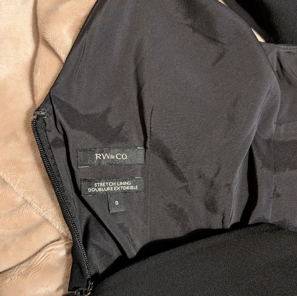 RW&CO. Classic Black Midi Dress With Jewel Embellished Neckline - Picture 3 of 3